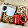Mini white and red handcrafted gift box