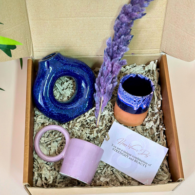 Blue handcrafted gift box