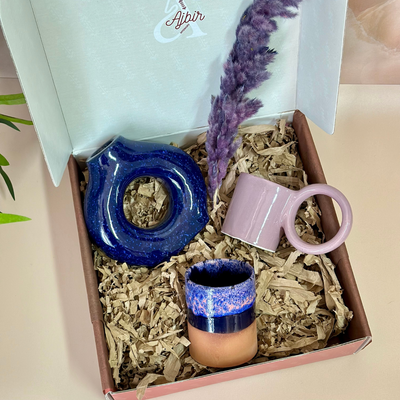 Blue handcrafted gift box