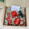 Women's Day Red Candle Holder Handcrafted Gift Set