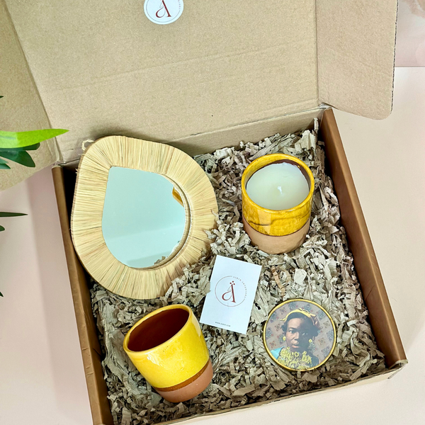 Yellow mirror handcrafted gift box