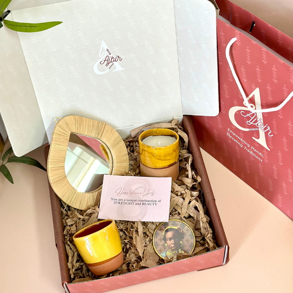 Yellow mirror handcrafted gift box
