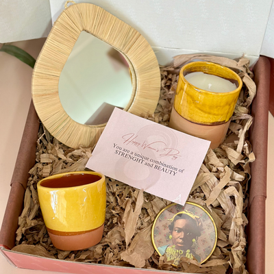 Yellow mirror handcrafted gift box