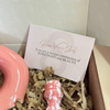 Handmade pink candle holder gift box