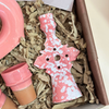 Handmade pink candle holder gift box