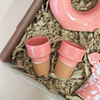 Handmade pink candle holder gift box
