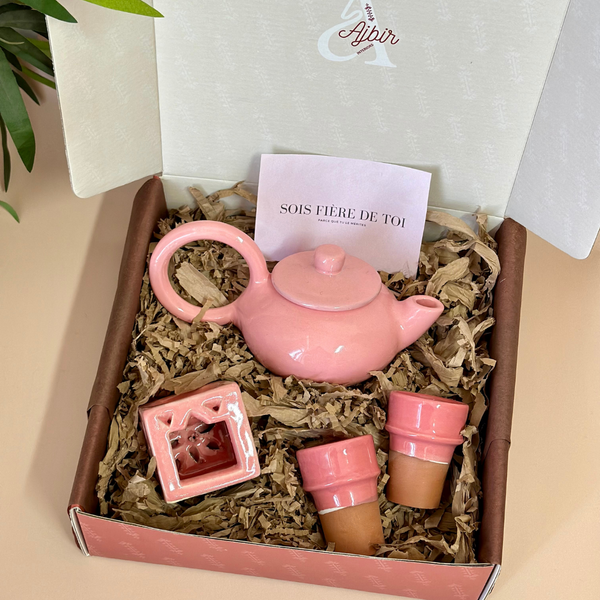 Handmade pink teapot gift box