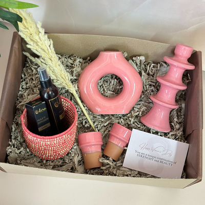 XL pink handcrafted gift box