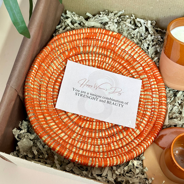 XL Women's Day Orange Handcrafted Gift Box