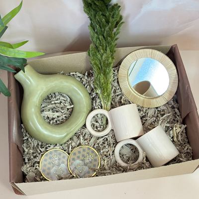 Olive green handcrafted gift box
