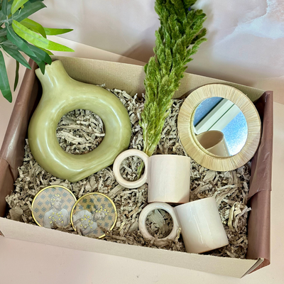 Olive green handcrafted gift box