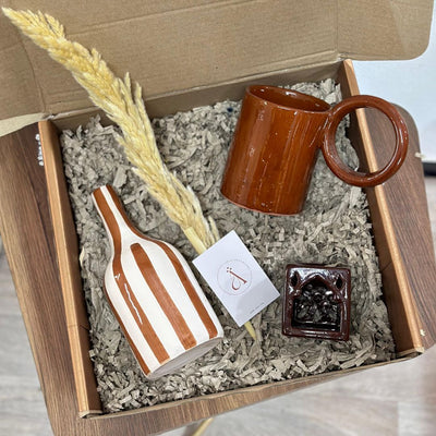 Brown striped gift box