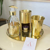 Zwak glass and gold brass soap dispenser
