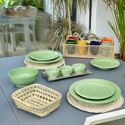 Assiette Tizwelt vert - Ajbir