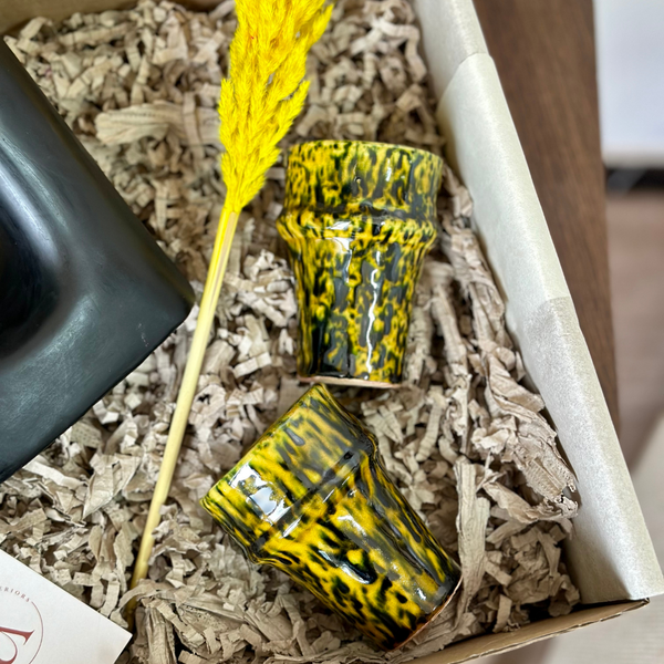 Riad black and yellow handcrafted gift box