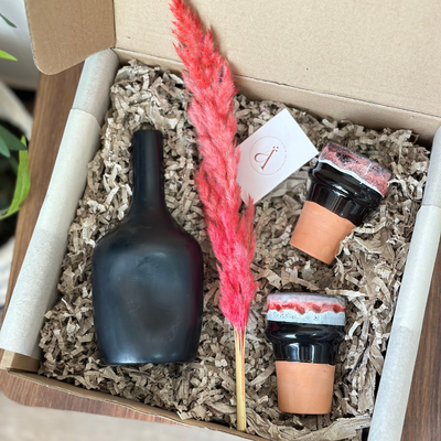 Black and pink handmade gift box