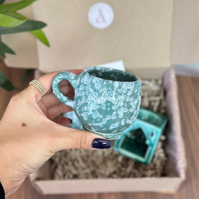 Mini turquoise handcrafted gift box
