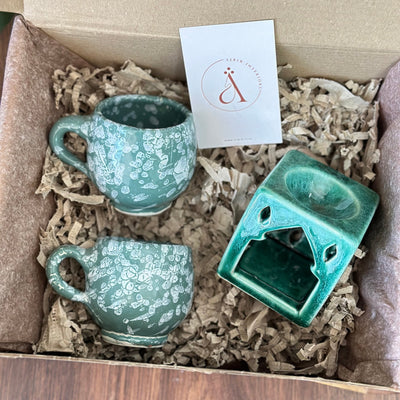 Mini turquoise handcrafted gift box