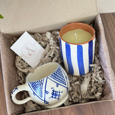 Mini blue handcrafted gift box