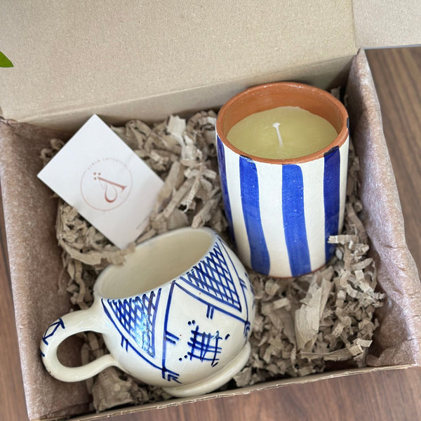 Mini blue handcrafted gift box