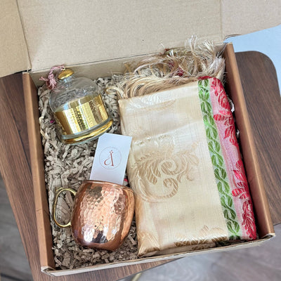 Kdib beige bronze handcrafted gift box