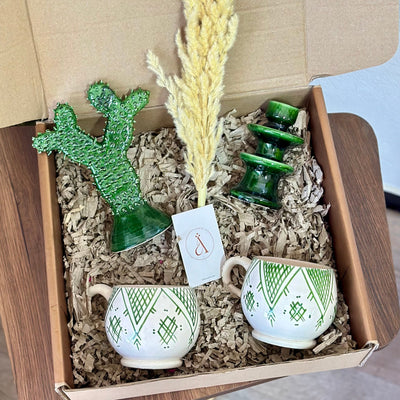 Green Amazigh cactus handcrafted gift box