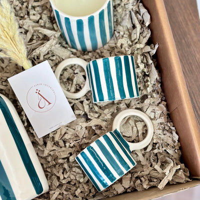 Petrol blue handmade gift box