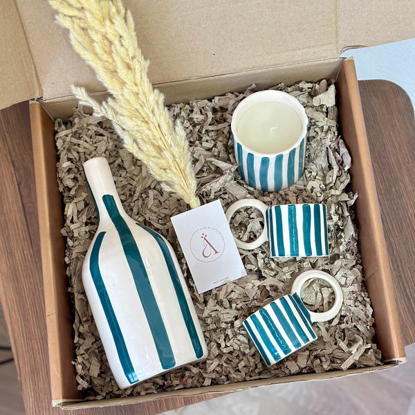Petrol blue handmade gift box