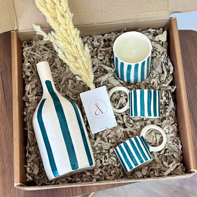 Petrol blue handmade gift box