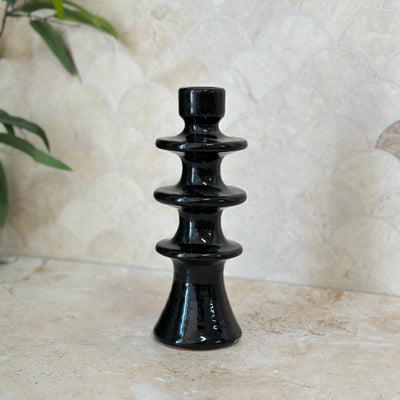 Modern black candle holder