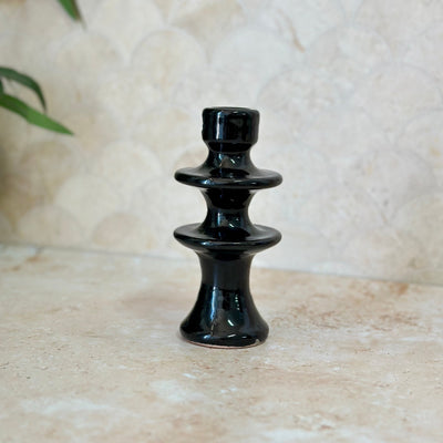 Modern black candle holder