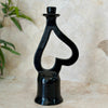Varnished heart candle holder