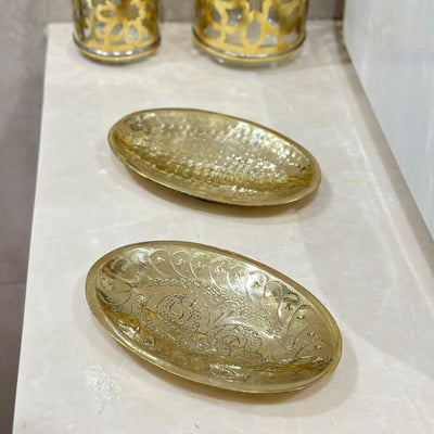 Porte savon Nakch doré en cuivre - Ajbir