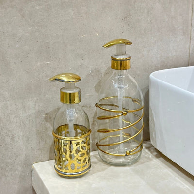 Distributeur de savon en verre et laiton doré Zellige - Ajbir