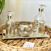 Large Adrar silver-plated glass and brass soap dispenser
