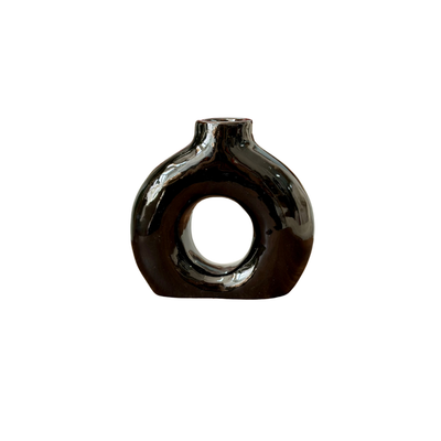 Vase Tafoukt noir vernis - Ajbir