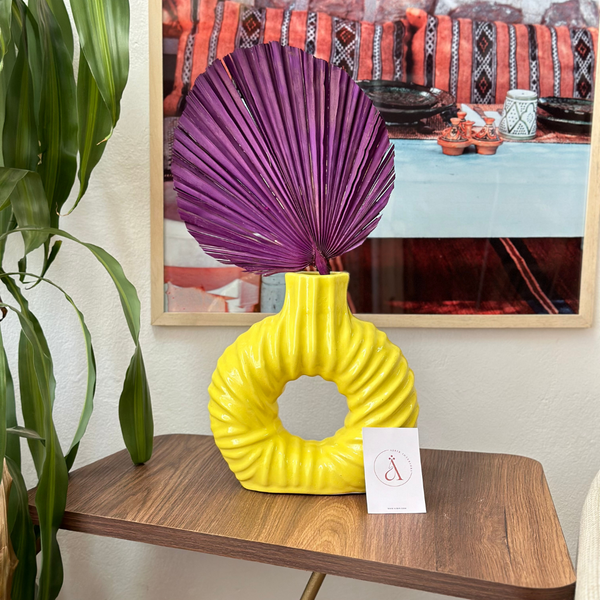 Vase Tafoukt jaune ondulé - Ajbir
