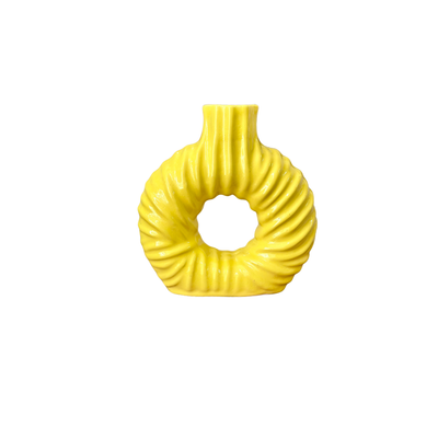 Vase Tafoukt jaune ondulé - Ajbir
