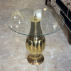 Traditional brass and glass coffee table