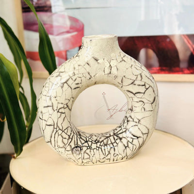 Vase Tafoukt gris craquelé 2 - Ajbir