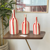 Red striped bottle vase