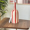 Red striped bottle vase