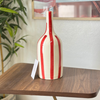Red striped bottle vase