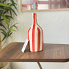 Red striped bottle vase