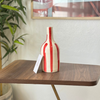 Red striped bottle vase