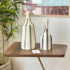 Striped gray bottle vase