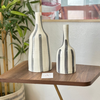 Striped gray bottle vase