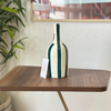 Striped petrol blue bottle vase