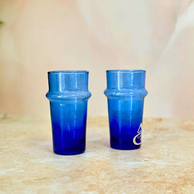 Set of 2 Beldi blue juice glasses 13cm